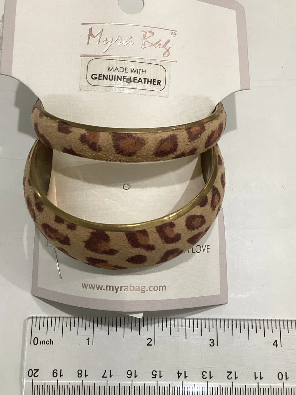 Myra Bag Leopard-Print Leather Bangle Duo - Tan & Brown